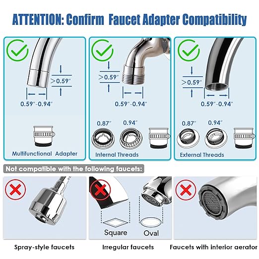 Vortopt Faucet Filter,NSF Certified,400 Gallon High Efficiency Water Purification System,Fast 99% Chlorine,Odor Removal with 1 Water Filter（T1-Black）