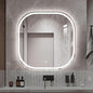 JSLJDM 500X500 mm Illuminated Backlit LED Bathroom Mirror, Wall Mounted Multifunction Bathroom Vanity Mirror with Lights and Demister Pad, Energy-Saving Illuminated Smart Mirror 70cm tricolorlight