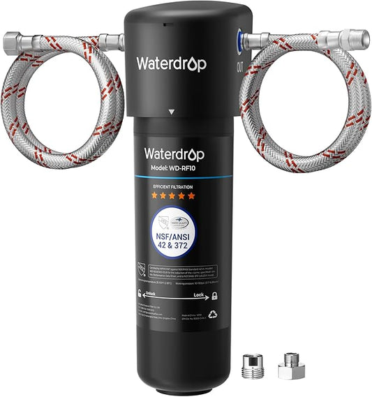 Waterdrop 10UA Under Sink Water Filter System, Reduces PFAS, PFOA/PFOS, Lead, Chlorine, Bad Taste & Odor, Under Counter Water Filter Direct Connect to Kitchen Faucet, NSF/ANSI 42 Certified, 1 Year