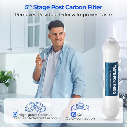 iSpring F5-75 Reverse Osmosis Filter Replacement Pack, Fits 5-Stage Reverse Osmosis Systems with 75 GPD RO Membrane