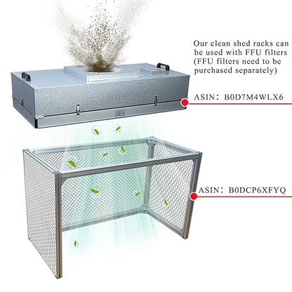 FFU HEPA H14 Filter Laminar Flow Hood Clean Bench Bracket,Use with Laminar air Flow Hood，Suitable for Clean Room/Laboratory/Clean Room/Mushroom Room，Updated Fan Filter Unit，Clean shed