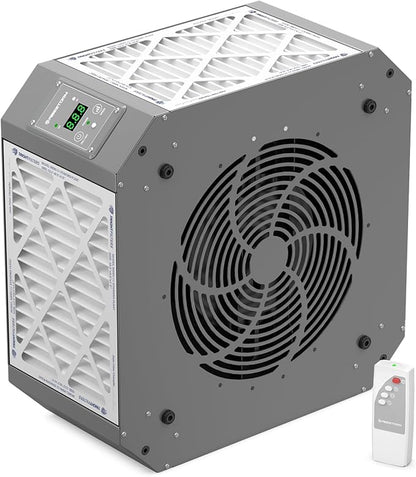 Abestorm 360 Degree Intake Air Filtration System for Woodworking, Built-in Ionizer, 1350CFM Hanging Air Filter, Shop Dust Collector, Garage WorkShop, MERV-11 filter, DecDust 1350IG