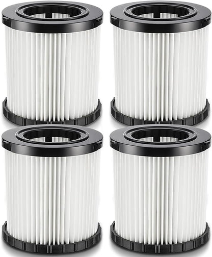 DCV580H DCV581H Vacuum Replacement Filter for DEWALT 20V MAX Wet/Dry VAC DCV580H (Cordless) DCV581H DCV5801H Portable Shop Vac Vacuum 2 Gallon Tank Capacity, Washable and Reusable Hepa Filter, 4 Pack