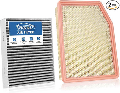 Engine+Cabin Air Filters Fit for 2019-2026 Silverado 1500＆Sierra 1500, 2021-2026 Tahoe＆Suburban＆Yukon, 2021-2026 Escalade Engine Air Filter Replacement Accessories CF11966 CA12405
