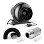 InfiniPower 195 CFM Inline Ventilation Fan 4" Air Carbon Filter and 4 Inch 8 Feet Black Ducting, Combo for Grow Tent, Greenhouse, Kitchen, Basement