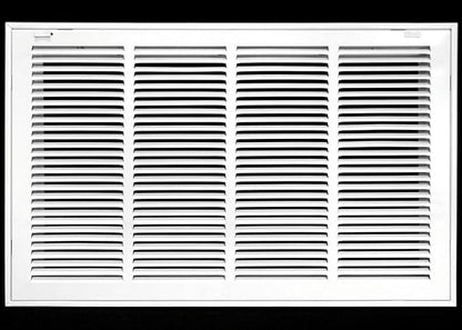 24" X 16 Steel Return Air Filter Grille for 1" Filter - Removable Face/Door - HVAC Duct Cover - Flat Stamped Face - White [Outer Dimensions: 26.5 X 17.75]