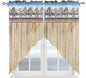 Western Horse Swag Valances for Windows, Farmhouse Wooden Grain Vintage Cowboy Barn Door Rod Pocket Kitchen Curtains Valance, Small Window Curtains Swag for Cafe Living Room, 2 Panels, 28x36 inch