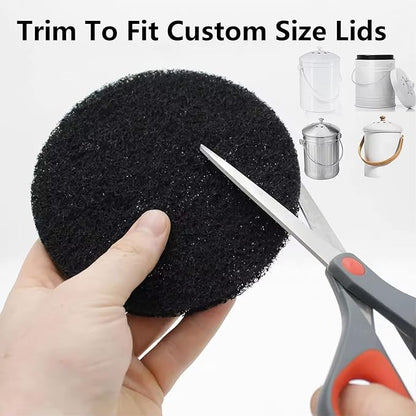 6 Pack Charcoal Filters for Compost Bucket – 6.7 Inch Round Activated Carbon Filters for Countertop Compost Bins – Odor Reducing Replacement Filter Discs for Kitchen Trash Can Lid
