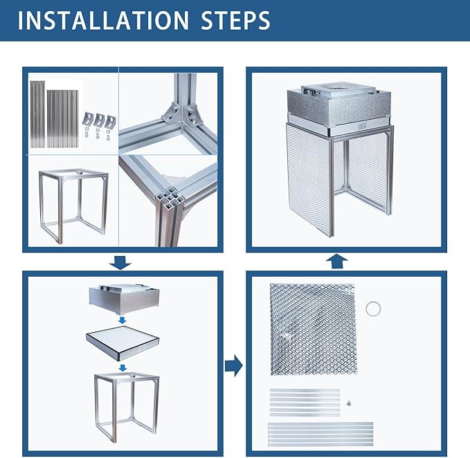 FFU HEPA H14-Filter Laminar Flow Hood Updated FanFilter Unit（Include HEPA Filter）100/ISO Class 5 Cleanroom/Laboratory/Cleanroom/Mushroom Room, Laminar Air Flow Hood(22.6"x22.6"110V)
