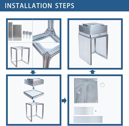 FFU HEPA H14-Filter Laminar Flow Hood Updated FanFilter Unit（Include HEPA Filter）100/ISO Class 5 Cleanroom/Laboratory/Cleanroom/Mushroom Room, Laminar Air Flow Hood(22.6"x22.6"110V)