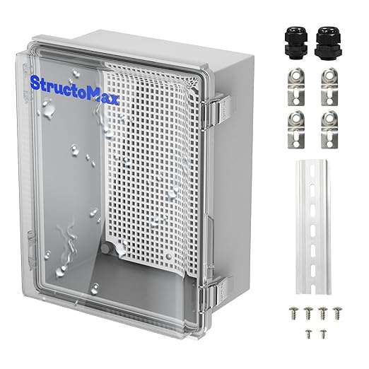 Outdoor Electrical Junction Box | IP67 Waterproof | Resistant ABS Material with Clear UV Coating Cover | Weatherproof Box for Outdoor, Garden, Deck, Patio