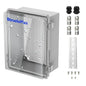 Outdoor Electrical Junction Box | IP67 Waterproof | Resistant ABS Material with Clear UV Coating Cover | Weatherproof Box for Outdoor, Garden, Deck, Patio