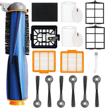 Replacement Parts Compatible with Shark AI AV2501S AV2511AE AV2501AE RV2502AE RV2610WA AV2510AOUS RV2520AOUS Robot Vacuum Cleaner, 1Main Brush, 2 motor pre-filters, 2Foam Filters, 6Side Brushes