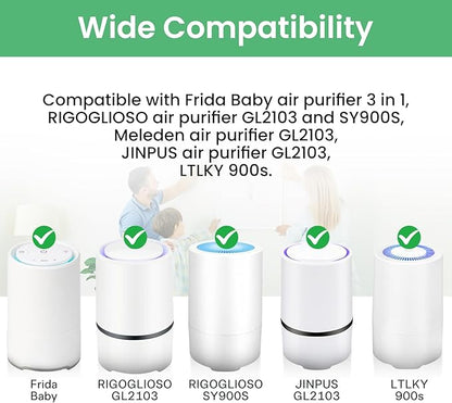 6 Pack HEPA Filter Replacement for Frida Baby Air Purifier 3 in 1,Compatible with RIGOGLIOSO GL-2103 and for SY900S,for JINPUS GL-2103,for LTLKY 900S