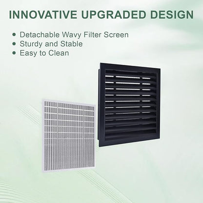 2-Pack Paintable Gable Vents - 18" x 18" Aluminum with Screen, Maximize Ventilation in Attics and Sheds, Vent Opening: 16" x 16"