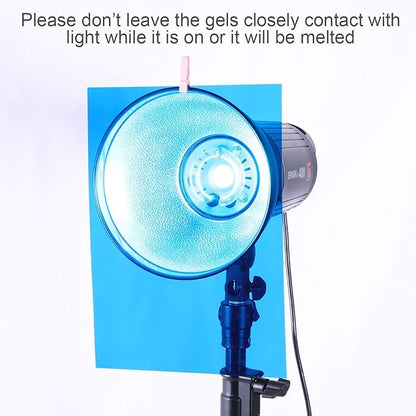 40 Pack Gel Light Filter Color Correction Colored Overlays Transparent Color Film Lighting Gel Filter Plastic Sheets Correction for Lamp, Headlight, Photo Studio Strobe, LED, Headlight Film