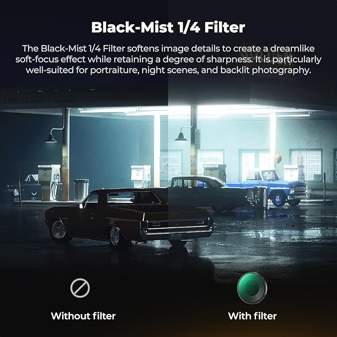 K&F CONCEPT 6Pack HD Filter Kit Compatible with DJI Osmo Action 6, CPL ND8 ND16 ND32 ND64 Black Diffusion 1/4 Plarizer Light Reduction Effect Filter HD Optical Glass with Multi-Layer Nano-Coating