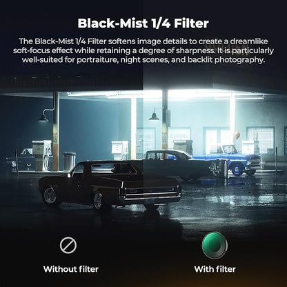 K&F CONCEPT 6Pack HD Filter Kit Compatible with DJI Osmo Action 6, CPL ND8 ND16 ND32 ND64 Black Diffusion 1/4 Plarizer Light Reduction Effect Filter HD Optical Glass with Multi-Layer Nano-Coating