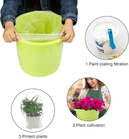 Paint Strainer Bags White Fine Mesh Filters Bag Bucket Elastic Opening Strainer Bags Hydroponic Paint Filter Bag for Paint Gardening (5 Pieces, 5 Gallon)