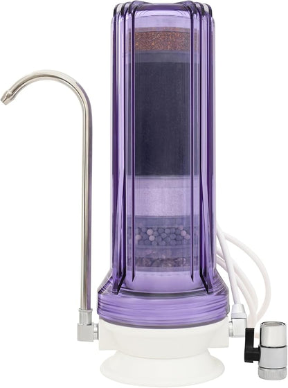 Anchor AF-3110 10-Stage Alkaline, Mineral, Anti-oxidizing Countertop Water Filter - Removes PFASs, Heavy Metals, Chlorine (Clear)