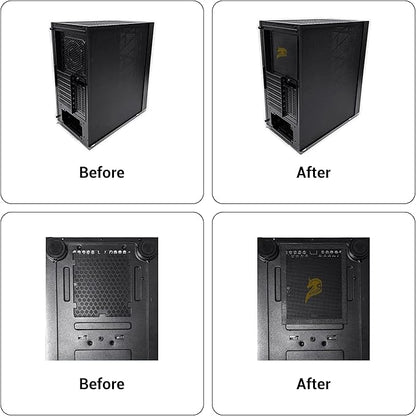 Dust Filter PC 90mm for Computer Cooler/PSU/Routers PVC 50 Mesh, Magnetic Frame PC Fan Dust Mesh Cooler Filter Dustproof Computer Fan Grills (PVC, Gentleman, 90 * 90mm, 5pcs, Black)