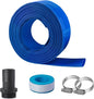 Eastrans 2 in x 50 ft Pool Backwash Hose Kit with Male NPT Adapter,Heavy Duty Discharge Pump Hose for Swimming Pool,Reinforced Pool Drain Hose with 2 Clamps and Thread Seal Tape,6 Bar