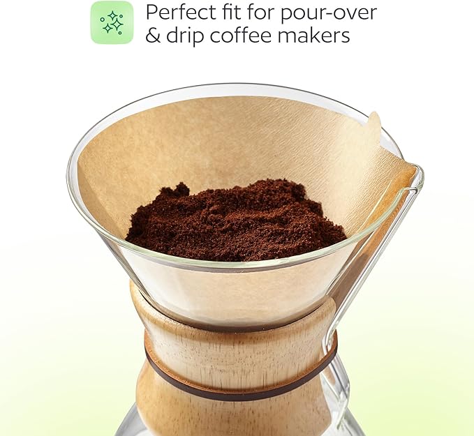 200 Count #4 Unbleached Paper Coffee Filters for Cuisinart, Ninja, BLACK+DECKER & other 8-12 Cup Coffee Makers - Perfect Paper Filter for Pour Over and Drip Coffee
