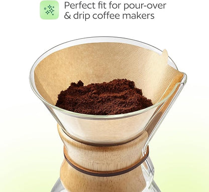 200 Count #4 Unbleached Paper Coffee Filters for Cuisinart, Ninja, BLACK+DECKER & other 8-12 Cup Coffee Makers - Perfect Paper Filter for Pour Over and Drip Coffee