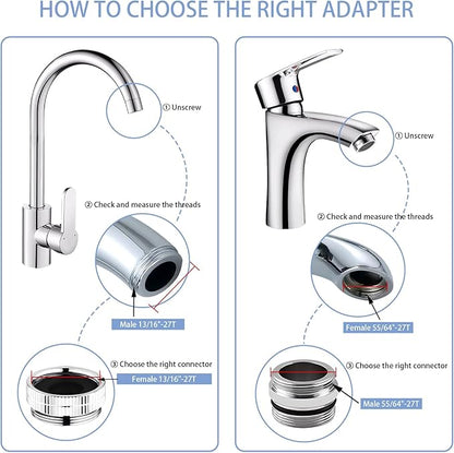 12 pcs Faucet Adapter Kit, CNYMANY Kitchen Aerator Adapter Set Male Female Sink Faucet Adapter Connecting Garden Hose Water Filter Standard Hose via Diverter