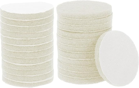 HARFINGTON 24pcs Scrubber Scouring Pads 450 Grits 4 Inch Drill Power Brush Hoop and Loop Surface Conditioning Disc Drill Scuffing Disc Scrub Pads for Home Kitchen Cleaning, White