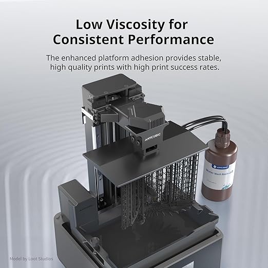 ANYCUBIC Water Washable 3D Printer Resin 2.0 Bundle, 405nm High Precision UV-Curing 3D Resin, Low Shrinkage Photopolymer Resin for LCD Resin 3D Printer (4Packs*1kg Black, 4kg in Total)