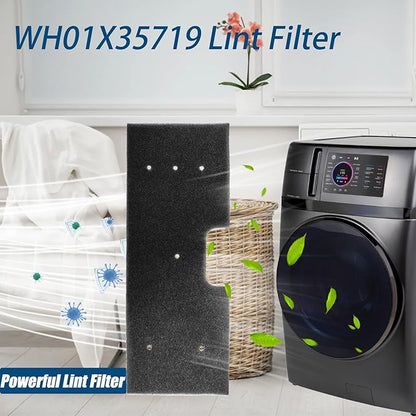 WH01X35719 Lint Filter,WH01X35719 Washer Dryer Filter Sponge Compatible With GE Washer Dryer Combo,Hand Washable Reusable Foam Lint Filter,Replaces WH01X35719 For PFQ97HSPVDS Washer Dryer (Pack of 4)
