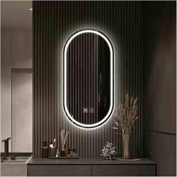 Bathroom Led Mirror ，Bathroom Mirror with LED Lights，Backlit Bathroom Mirror ，LED Mirror for Bathroom，Backlit Lighted Makeup Mirror，with Touch Sensor/Dimming/Demister pad(B,H100*W50cm/H39.4*W19.7IN)