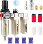 3/4" NPT Industrial Grade 3 Stage Air Compressor Drying System, 0-240 PSI, Particulate & Coalescing Filters, Auto Drain Air Compressor Water Separator System Filter Oil for Paint Spray＆ Plasma Cutter