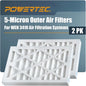 POWERTEC 5 Micron Outer Air Filter 2PK for WEN 3410, POWERTEC AF4000/AF4001, Shop Fox W1830 Air Filtration System, Replacement for WEN 90243-027-2 Woodworking Air Filters for Workshop & Garage