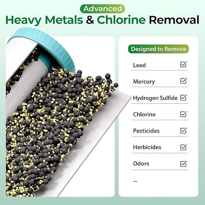 iSpring Chloramine & Heavy Metals Removal Whole House Water Filter System, SGS-Tested, Reduces Lead, Chlorine, Sediment and up to 94.4% of Chloramine, 20” x 4.5” Filters, Model: WGB32B-KSNC