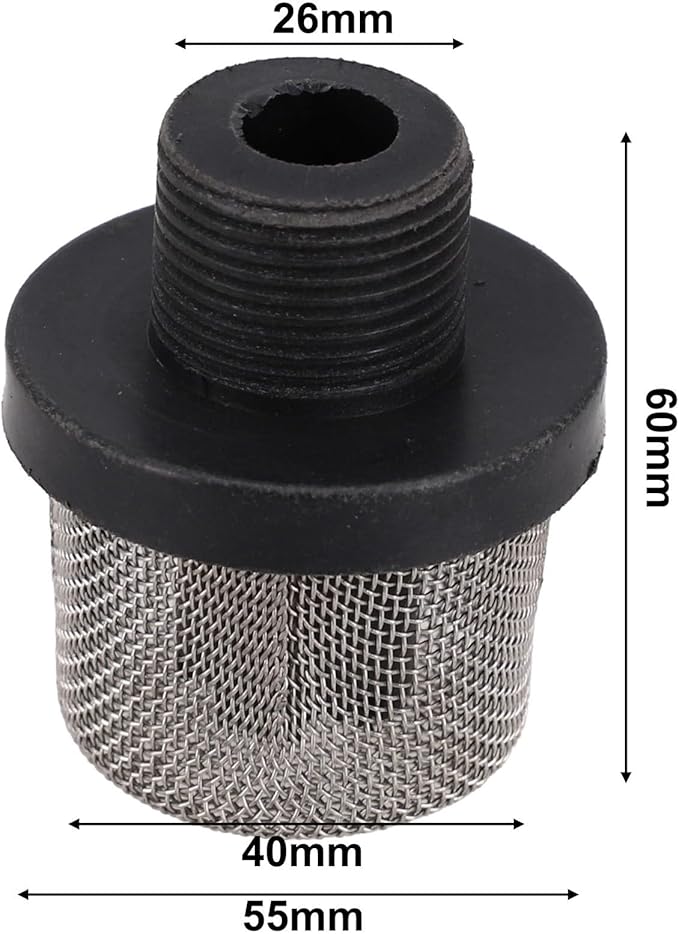 Metal Inlet Suction Strainer Mesh Filter for Sprayer Protection, Replacement Coating Debris Filter with Metal and Plastic Construction, 288716