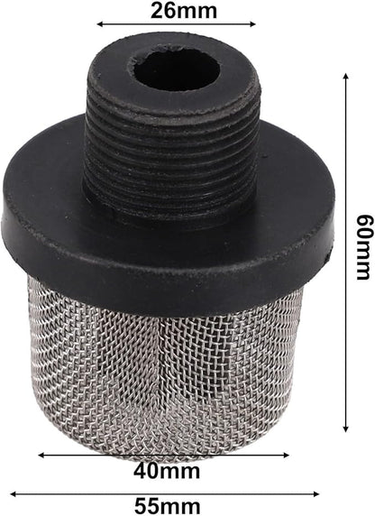 Metal Inlet Suction Strainer Mesh Filter for Sprayer Protection, Replacement Coating Debris Filter with Metal and Plastic Construction, 288716