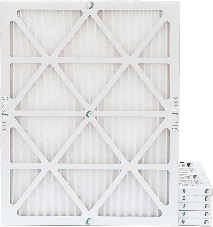 Glasfloss 24x30x1 MERV 10 (FPR 5-6) Pleated Air Filters Box of 6. Actual Size: 23-5/8 x 29-5/8 x 7/8