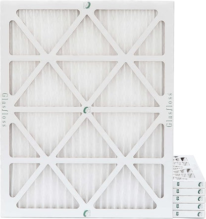 Glasfloss 24x30x1 MERV 10 (FPR 5-6) Pleated Air Filters Box of 6. Actual Size: 23-5/8 x 29-5/8 x 7/8