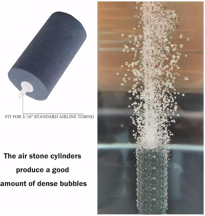 Large Air Stone, Air Stone Hydroponics, 4 x 2 Inch Large Air Stone Cylinder Bubble Diffuser for Aquarium, Fish Tank, Pond and Hydroponics Air Pump, Growing System, Circulation
