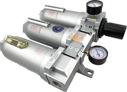 1" NPT SUPER DUTY Industrial Grade Filter Regulator Coalescing Desiccant Dryer System For Compressed Air Lines, Metal Bowls, Great For Paint Spray And Plasma Cutter (AUTO DRAIN)