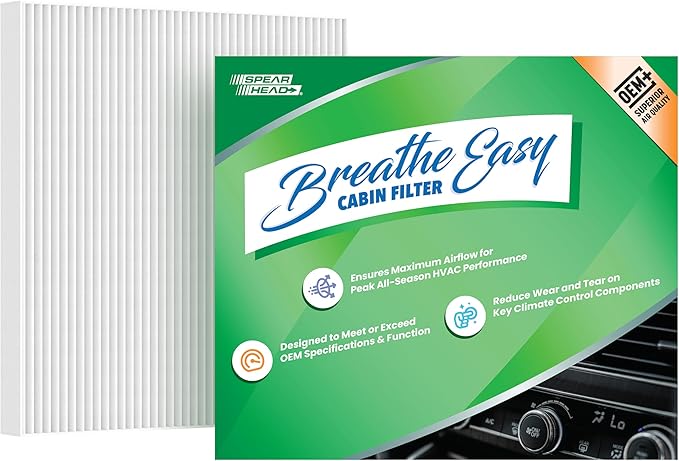 Spearhead OEM+ Particulate Breathe Easy Cabin Filter | Fits 2005-2023 Tacoma, 2013-2016 Dart, 2003-2008 Vibe Like OEM | Provides Max Airflow & Enhanced Performance (BE-374P)