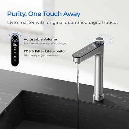 Waterdrop X16-Alkaline Reverse Osmosis Water Filter, NSF/ANSI 42&58&372 Certified, 1600 GPD RO System, 11-Stage Filtration, UnderSink, 3:1 Pure to Drain, Alkaline Mineral pH+, Stainless Steel Faucet