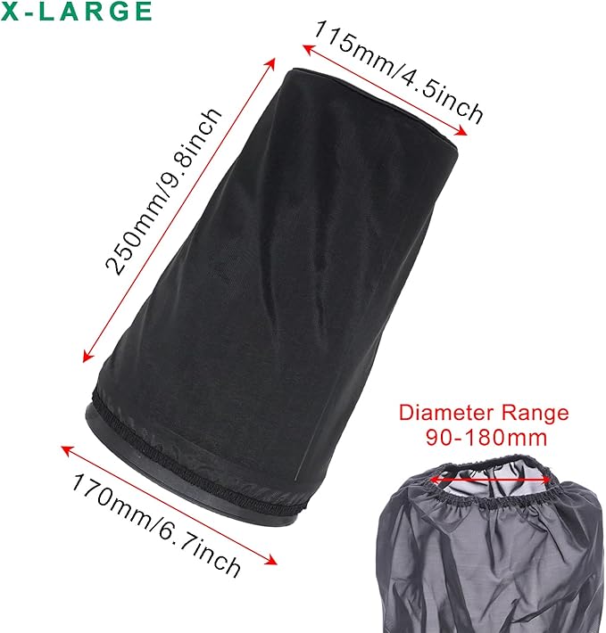 Car Cone Performance Air Filter Cover Sock Thicker Version Dust-proof Water-proof Protection Cover Universal for High Flow Cold Air Intake Filter