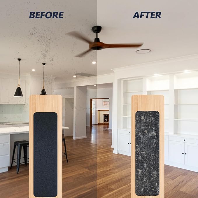 Ceiling Fan Filters for Blades, 5Pcs Activated Coconut Shell Carbon Ceiling Fan Air Purifier Pads, Easily Sticks Unscented Air Filters for Common Household Contaminants