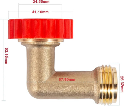 Lead-Free Brass 90 Degree Hose Saver,90°Hose Elbow Fitting Quick Swivel Connect Adapter,Thread Size 3/4" Connectors,Hose Protector with Water Filter（1 Pc）