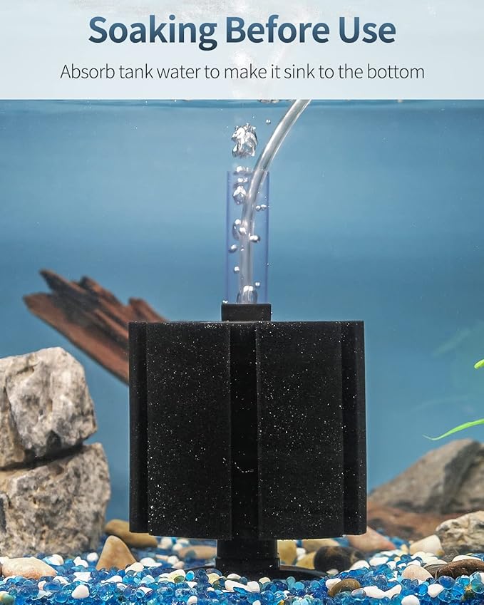 Pawfly Aquarium Bio Sponge Filter Quiet Betta Fry Shrimp and Small Fish Foam Filter for Fish Tanks up to 100 Gallons