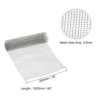 PATIKIL 40" L x 10" W Woven Wire Mesh, 8 Mesh 316L Stainless Steel Air Vent Filter Screen for Window Security Vent Cover Filtration Animals Fence