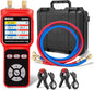 Digital Manifold Pressure Tester Gauge for HVAC, 2-Way AC Pressure Gauges with 2 Thermometer Clamps and 2 Hoses for Air Conditioner Performance Testing